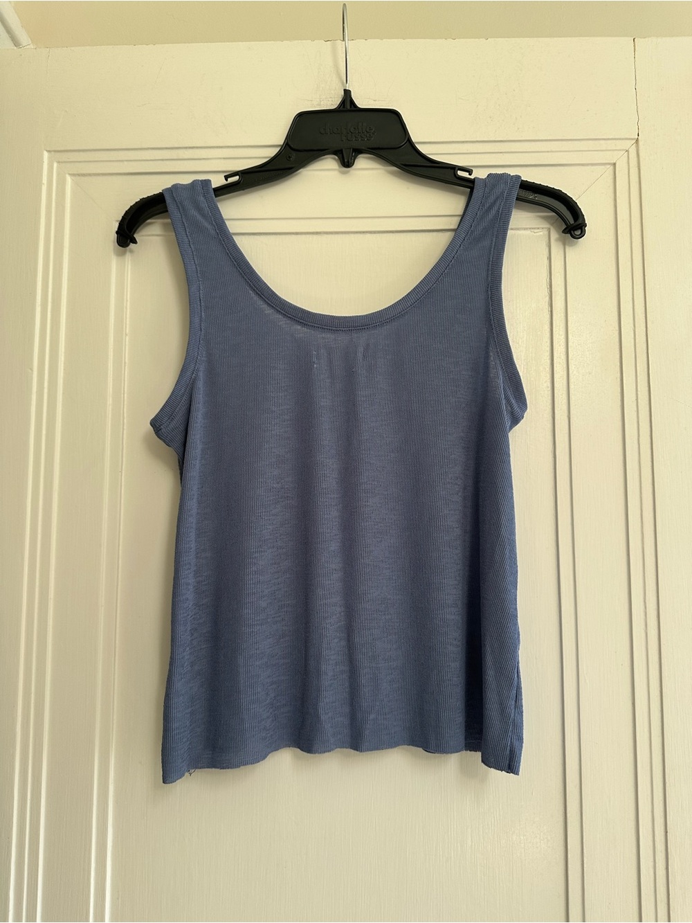 Madewell Scoopneck Ribbed Swing Tank with raw hem in Periwinkle - XXS
